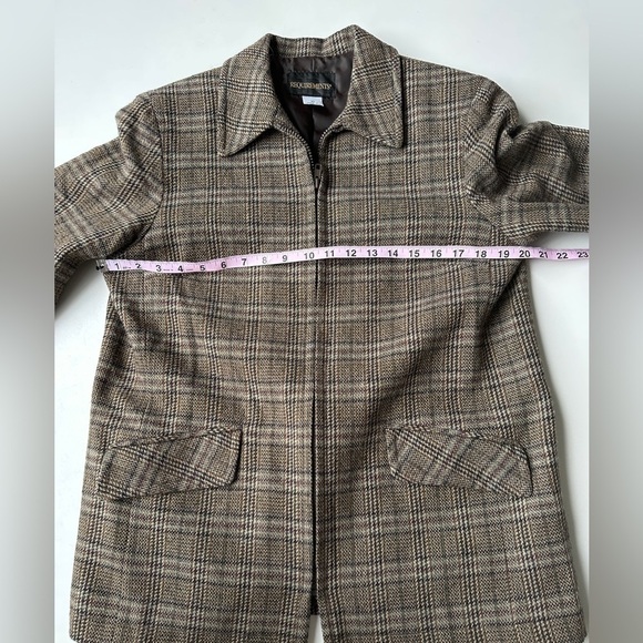 Vintage Requirements Brown Plaid Wool Blend Retro Zip Lined Jacket Women’s Sz 10 - Picture 5 of 8